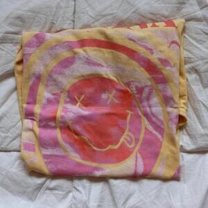 Nirvana smiley graphic band tee m casual cotton‎ alt grunge short sleeve emo